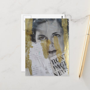 Cartão Postal colagem senhora ouro preto e branco Notícias da Pr