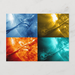 Cartão Postal Colagem Solar Flare ou Coronal