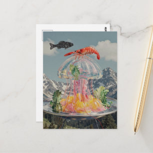 Cartão Postal Colagem Surrealista de Água-viva