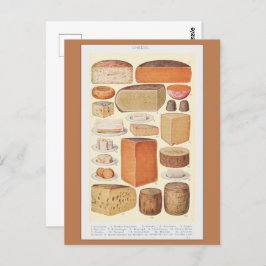 Cartão Postal Colagem Vintage de Queijos Domésticos, Beeton, 192