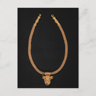 Cartão Postal Colar com um pingente com cabeça humana