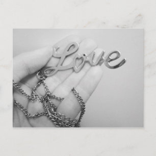 Cartão Postal Colar Pingente de Amor com Design de Foto