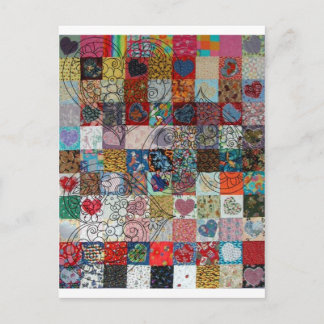 Cartão Postal colcha com corações