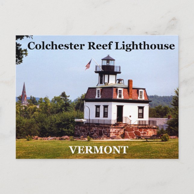 Cartão Postal Colchester Reef Lighthouse, Vermont Postcard (Frente)