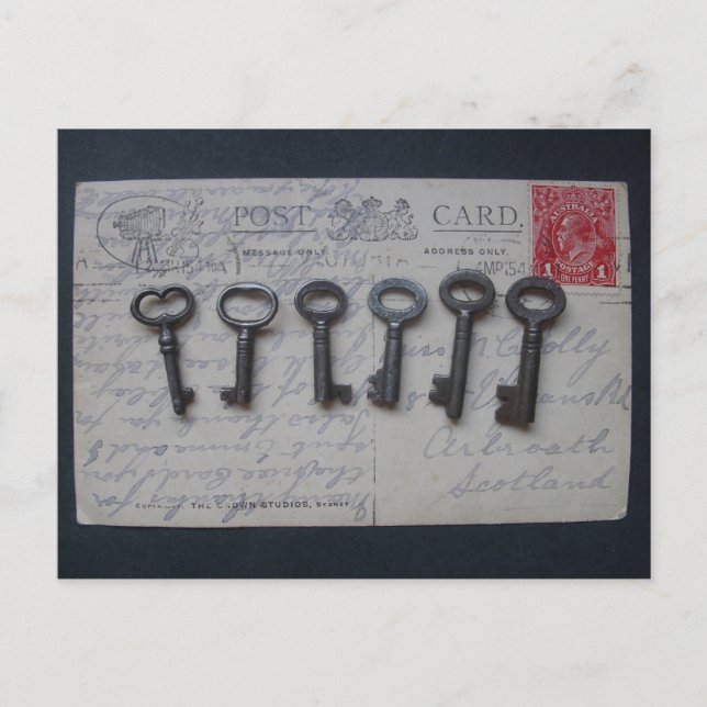 Cartão Postal coleção chave do vintage (Frente)