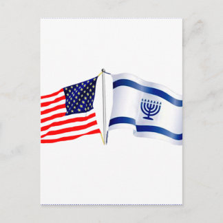 Cartão Postal Coleção de bandeira israelense americana