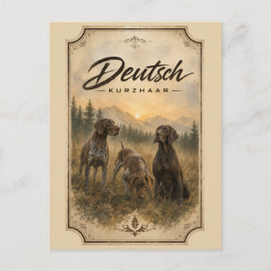 Cartão Postal Coleção de Caça do Pointer de Pelo Curto Alemão