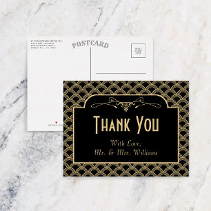 Cartão Postal Coleção de Casamentos Art Deco Gatsby, de 1920