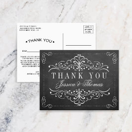 Cartão Postal Coleção de Casamentos de Chalkboard de Ornamentado