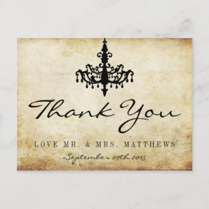 Cartão Postal Coleção de Casamentos Vintage Chandelier