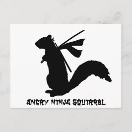 Cartão Postal Coleção de Esquilo Ninja Zangada