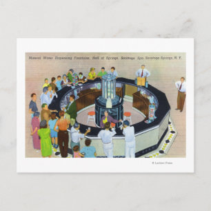 Cartão Postal Coleção de Multidões nas Fontes no Hall