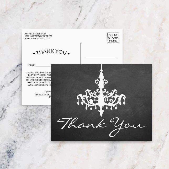 Cartão Postal Coleção Elegante de Casamentos Chandelier (Criador carregado)