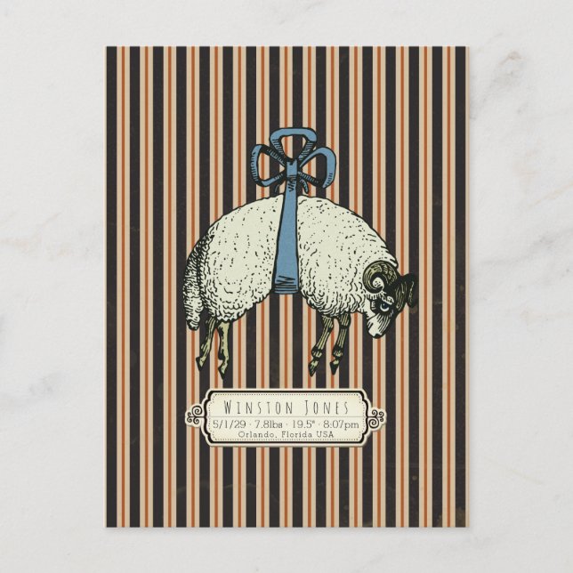 Cartão Postal Coleção Pretty Bow Sheep™ - (Frente)