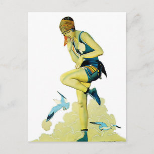 Cartão Postal Coles Phillips ‘Fadeaway Girl’ "A Quick Dip"