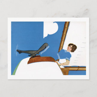 Cartão Postal Coles Phillips Fadeaway - Navegação Em Oceanos Azu