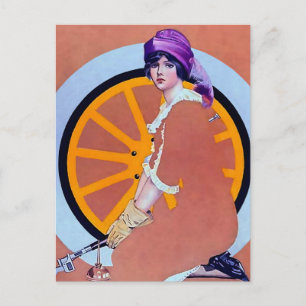 Cartão Postal Coles Phillips ‘Garota Desaparecendo’ “A Roda”