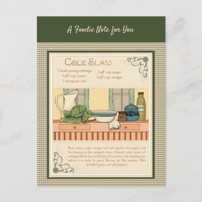 Cartão postal Coleslaw (Frente)