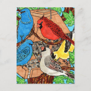 Cartão Postal Coleta de alimentador de aves