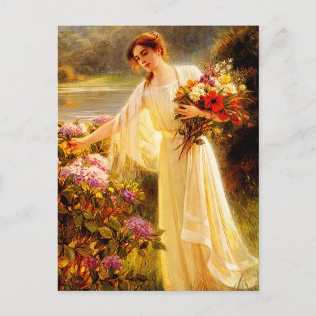 Cartão Postal Coletando Flores (Frente)