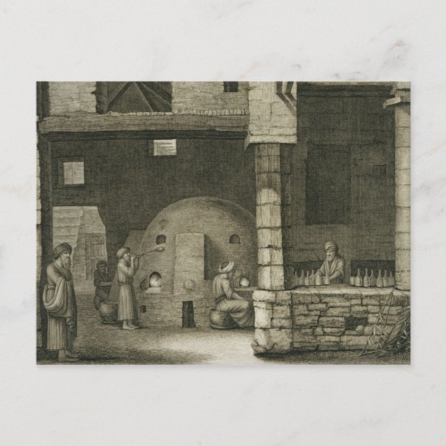 Cartão Postal Coletor de garrafas de vidro, de Artes do Volume I (Frente)