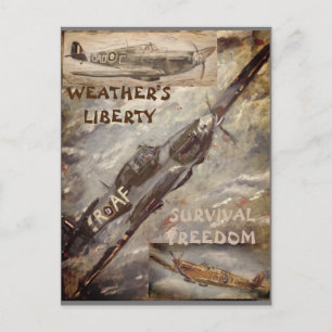 Cartão Postal Coletores Postcard HURRICANE & SPITFIRES GJLC Mot