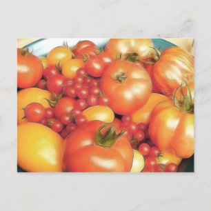 Cartão Postal Colheita abundante - tomates da herança