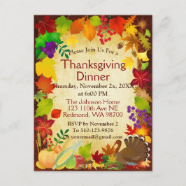 Cartão Postal Colheita de Ação de Graças Linda