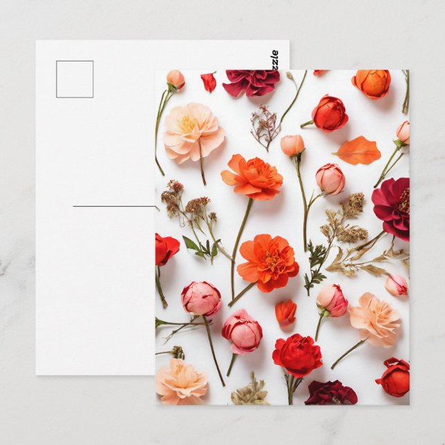 Cartão Postal Colheita de flores da primavera (Frente/Verso)