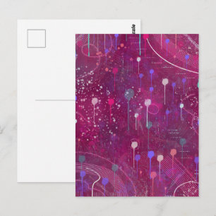 Cartão Postal Colheita de Frutas Còsmicas: Arte Abstrata