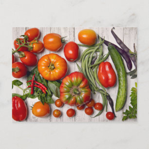Cartão Postal Colheita de Legumes e Ervas
