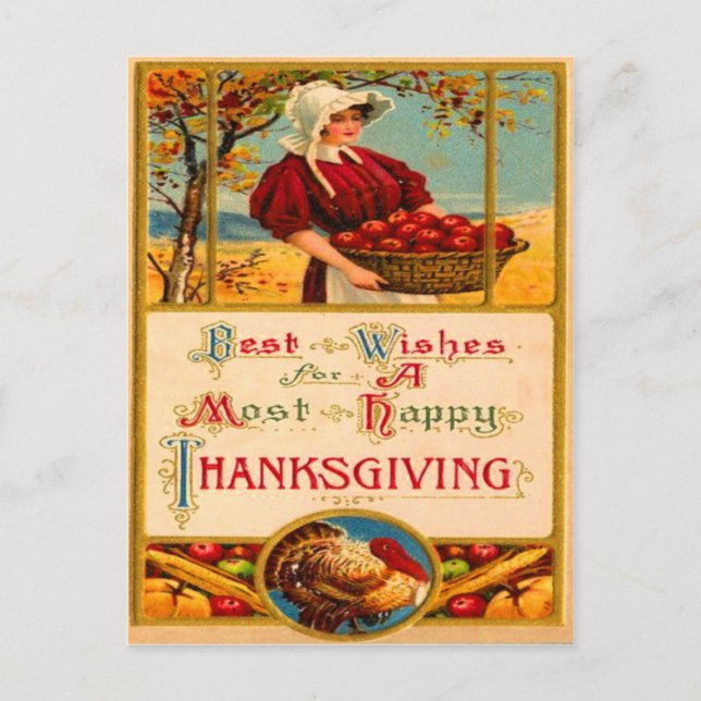 Cartão Postal Colheita de Maçãs (Frente)