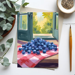 Cartão Postal Colheita de Mirtilo   Mirtilos de Aquarela de Frut