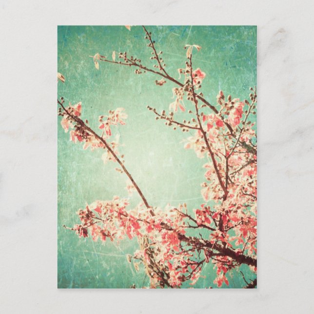 Cartão Postal Colheita elegante vestida de madeira e flor de cer (Frente)