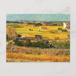 Cartão Postal Colheita no La Crau - Van Gogh