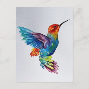 Cartão Postal Colibri aquarelle