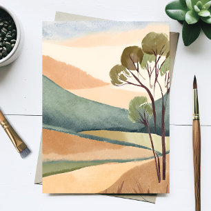 Cartão Postal Colinas de Bege   Pintura de Paisagem Natural