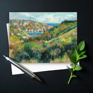 Cartão Postal Colinas na Baía de Moulin Huet, Renoir