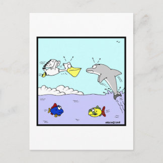 Cartão Postal Colisão: Animação do Golfinho e Pelicano