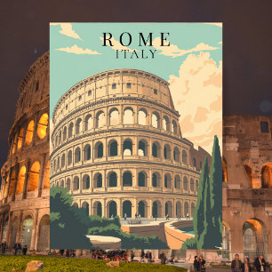 Cartão Postal Coliseu Roma Itália Marco Europeu Antigo