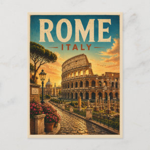 Cartão Postal Coliseu Roma Itália Vintage