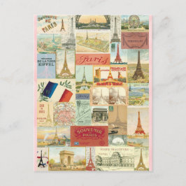 Cartão Postal Collage souvenirs de Paris
