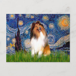 Cartão Postal Collie 1 - Noite Estrelada