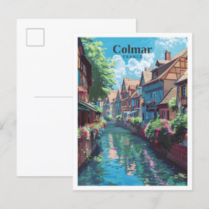 Cartão Postal Colmar France Art Viagens vintage