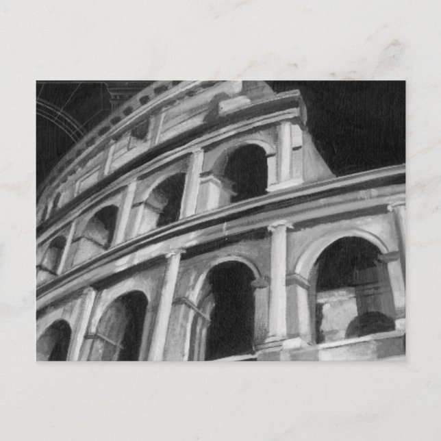 Cartão Postal Colo Romano com Desenhos Arquitetônicos (Frente)