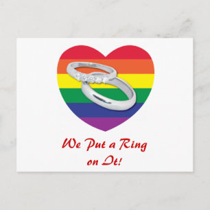 Cartão Postal Colocamos um anel no Gay Casamento