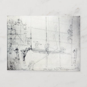 Cartão Postal Colocando andaimes fora da casa de Craig