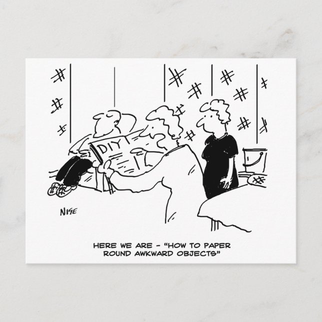 Cartão Postal Colocando Papel de Parede em Torno de Objetos Desa (Frente)