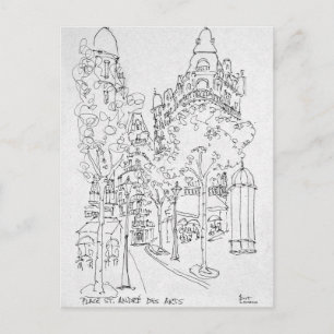 Cartão Postal Colocar Ruas. Andre des Arts. Paris, França