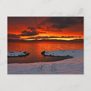 Cartão Postal Coloful Lago Tahoe Sunrise...